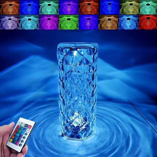 Rose Crystal Dream Light: Touch & Remote Control, 16 Colors, Perfect for Mood Setting
