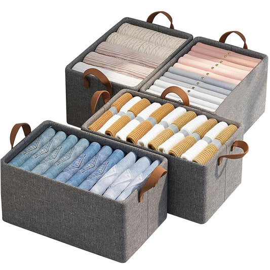 Foldable Storage Bliss: Flexi Fold Large Cloth Basket (Pack of 2)